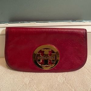 Burgundy Red Tory Burch Clutch